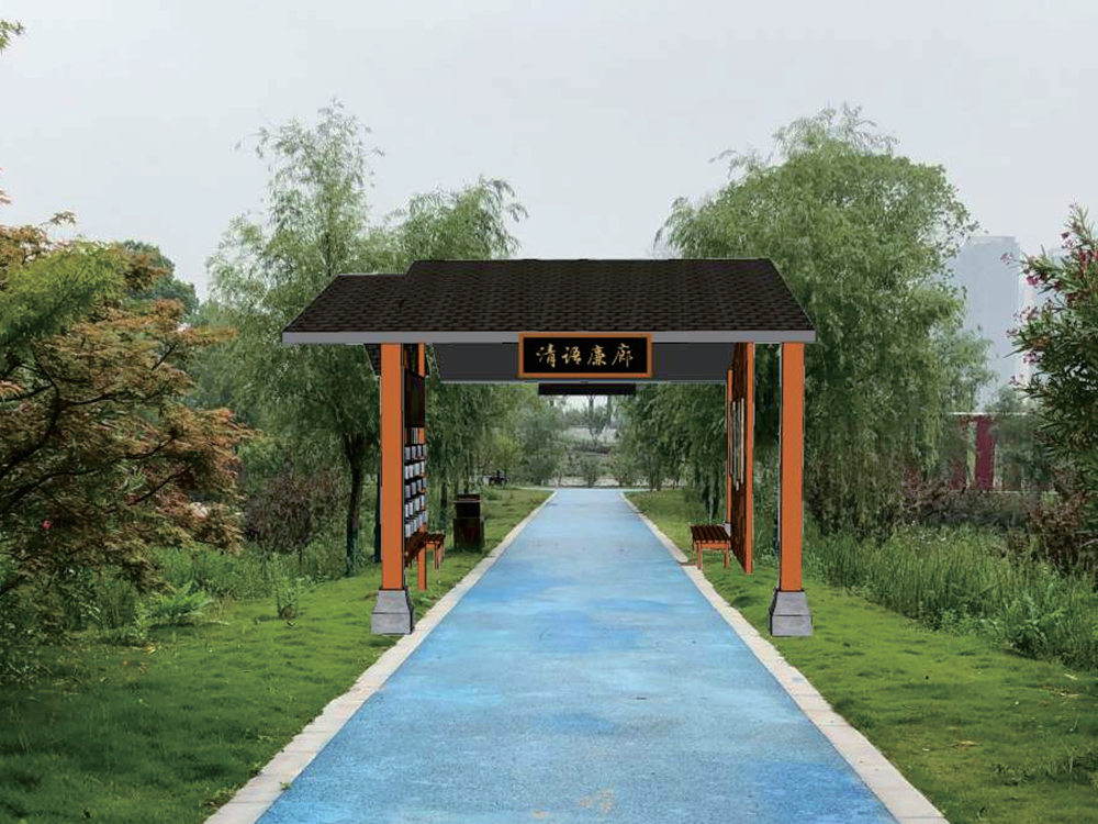 黄石湿地公园清语廉廊 建设工程